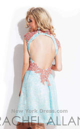 3 of 4 Rachel Allan 6679 Sky Blue/Soft Coral