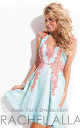 1 of 4 Rachel Allan 6679 Sky Blue/Soft Coral