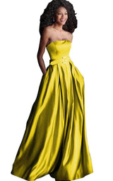 2 of 8 Jovani 60407 Yellow