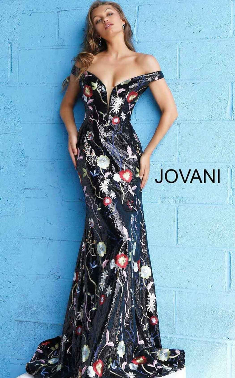 Jovani 60984 Black Multi