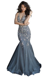 1 of 4 Jovani 61040 Charcoal-Multi