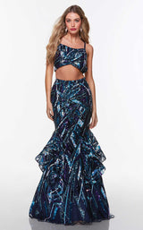 1 of 2 Alyce 61276 Dress Blue-Multi