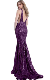 3 of 8 Jovani 63437 Eggplant