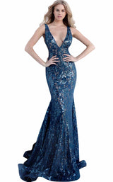 2 of 8 Jovani 63437 Teal