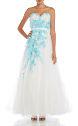 3 of 8 Alyce 6423 White/Turquoise