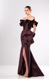 1 of 2 Edward Arsouni Couture FW659 Dress Aubergine