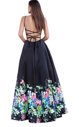 2 of 4 Jovani 67124 Black Print