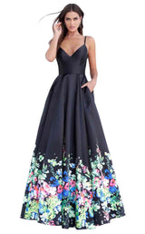 1 of 4 Jovani 67124 Black Print