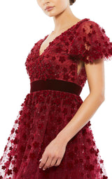 8 of 9 Mac Duggal 67854 Dress Burgundy