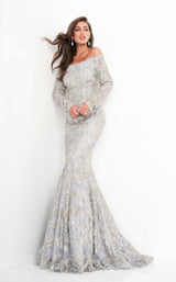 2 of 8 Jovani 68777 Dress Silver-Gold