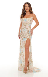 3 of 12 Rachel Allan 70002 Dress White-Multi