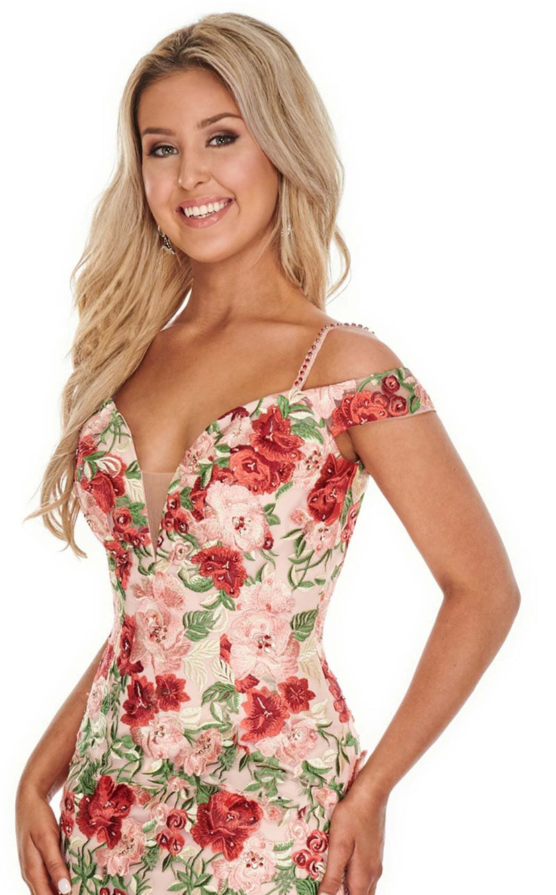 Rachel Allan 7001 Dress Blush-Multi