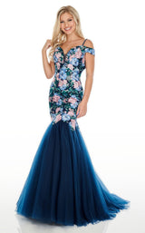 2 of 8 Rachel Allan 7001 Dress Navy-Multi