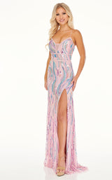 1 of 12 Rachel Allan 70017 Dress Pink-Multi