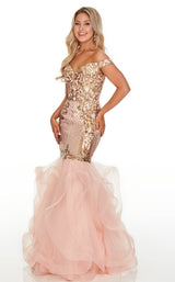 1 of 8 Rachel Allan 7004 Dress Blush-Gold