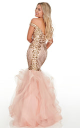 4 of 8 Rachel Allan 7004 Dress Blush-Gold