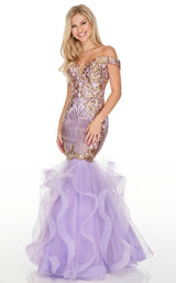 2 of 8 Rachel Allan 7004 Dress Lilac-Gold