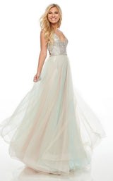 1 of 11 Rachel Allan 7015 Dress Blush-Aqua