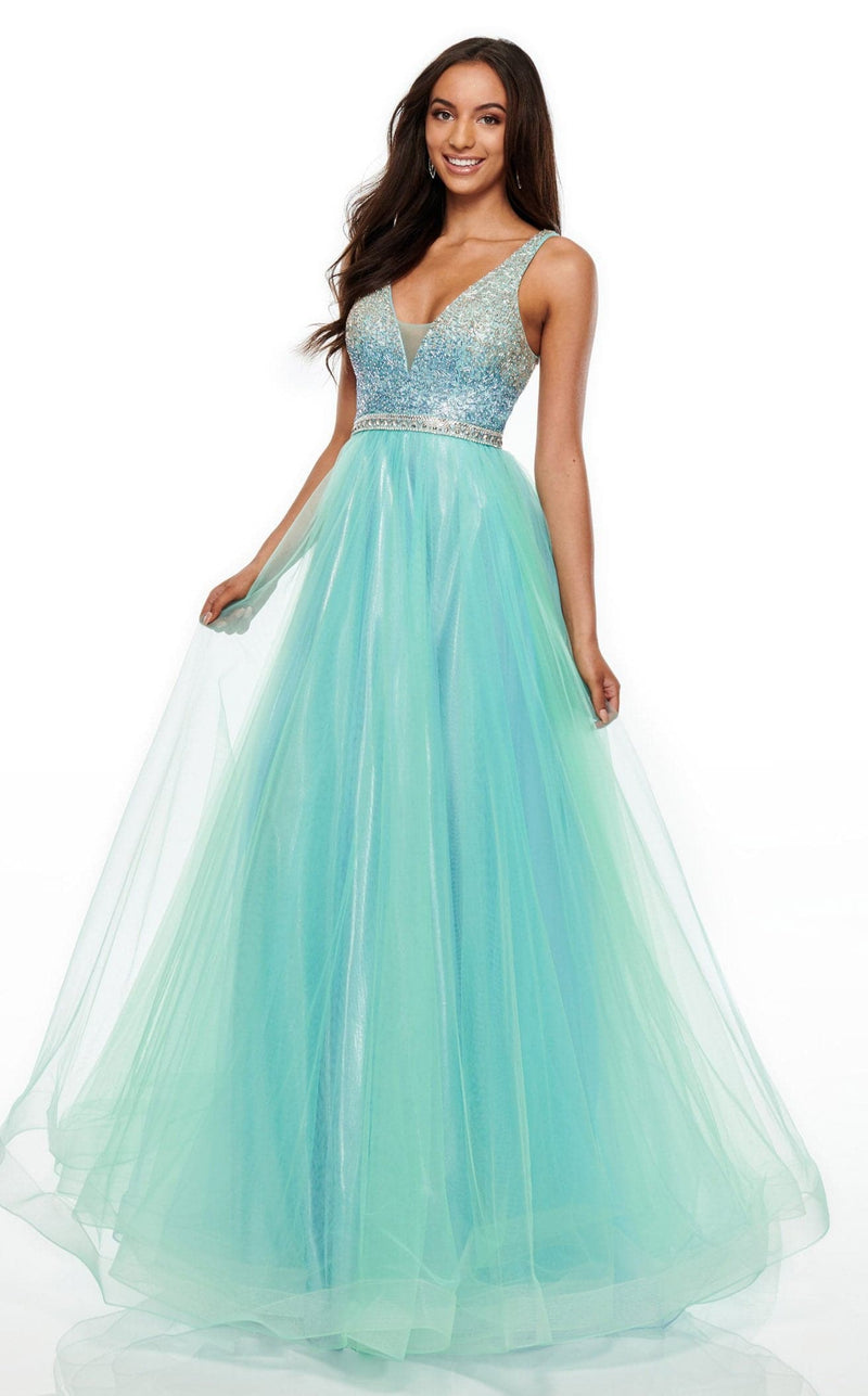 Rachel Allan 7015 Dress Mint-Sky-Blue