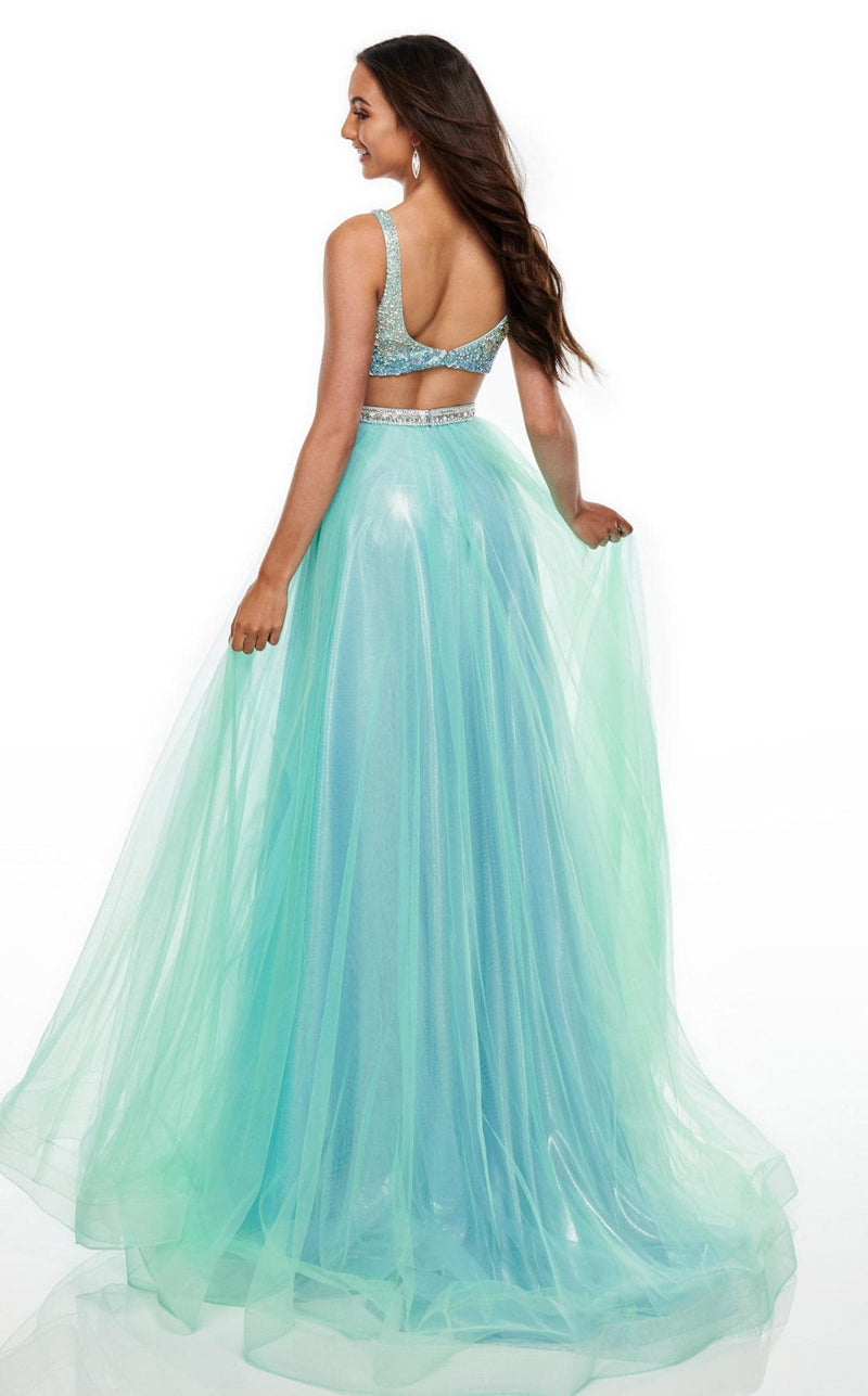 Rachel Allan 7015 Dress Mint-Sky-Blue