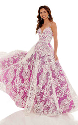 3 of 6 Rachel Allan 70160 Dress Lilac-White