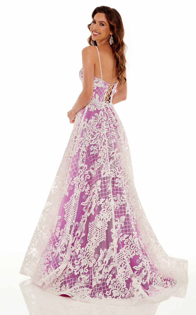 Rachel Allan 70160 Dress Lilac-White