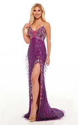 1 of 4 Rachel Allan 70178 Dress Purple-Multi