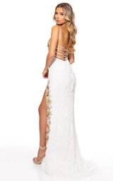 4 of 4 Rachel Allan 70178 Dress White-Gold