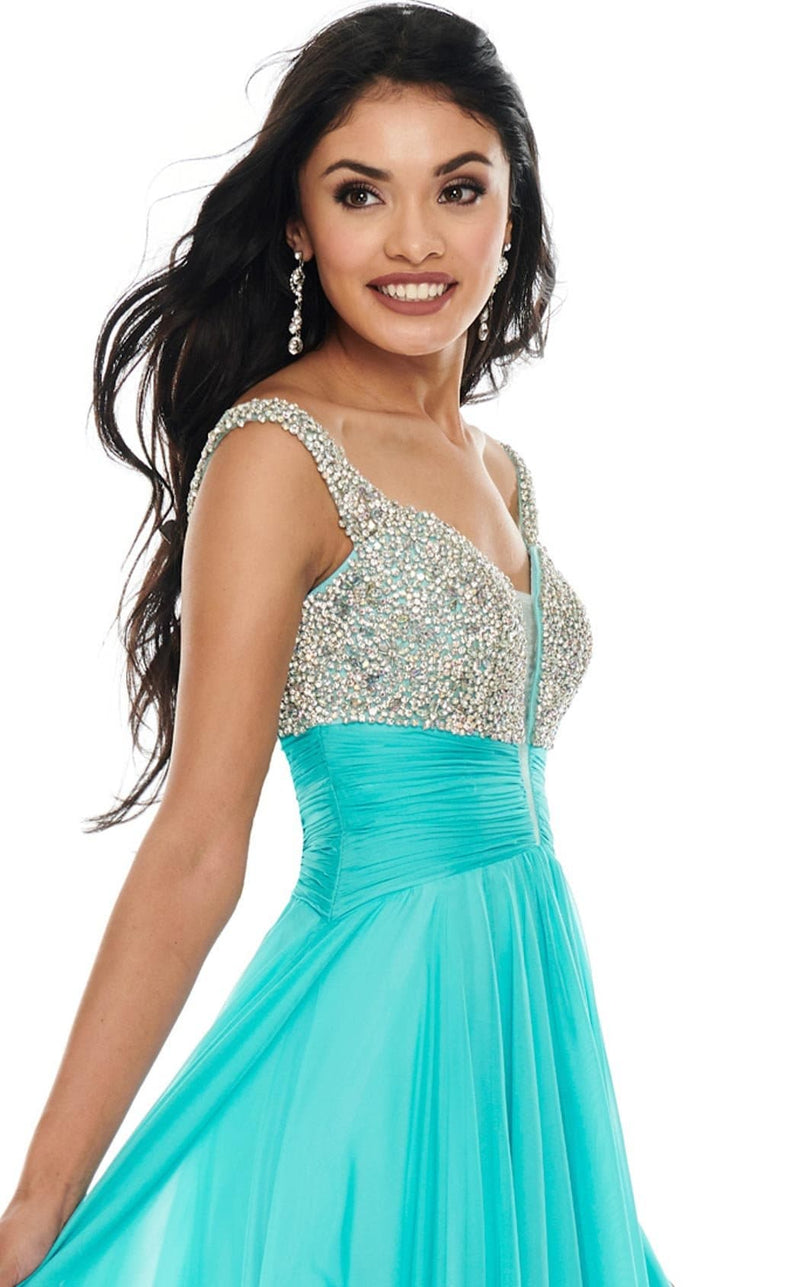 Rachel Allan 7018 Dress Aqua-Blue