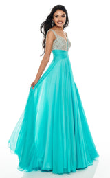 1 of 8 Rachel Allan 7018 Dress Aqua-Blue