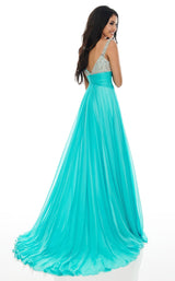 3 of 8 Rachel Allan 7018 Dress Aqua-Blue