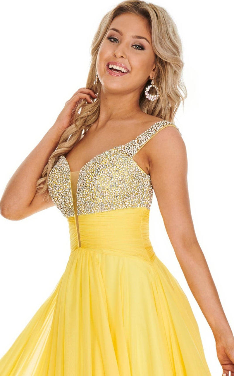 Rachel Allan 7018 Dress Yellow