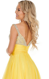 8 of 8 Rachel Allan 7018 Dress Yellow