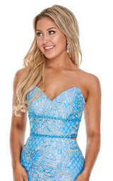 8 of 12 Rachel Allan 7020 Dress Periwinkle