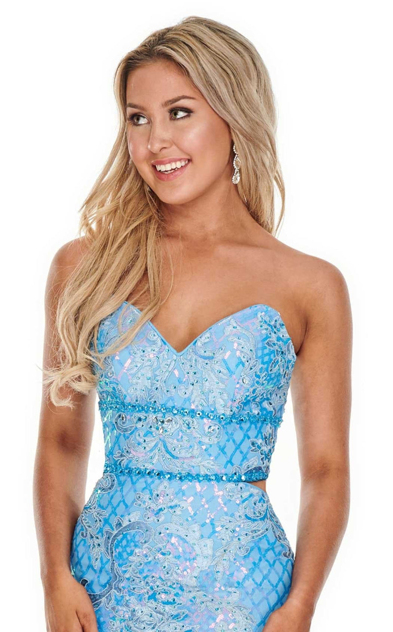 Rachel Allan 7020 Dress Periwinkle