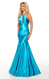 1 of 7 Rachel Allan 70240 Dress Turquoise