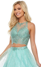 7 of 12 Rachel Allan 7025 Dress Aqua-Green