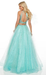 4 of 12 Rachel Allan 7025 Dress Aqua-Green