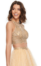 9 of 12 Rachel Allan 7025 Dress Gold