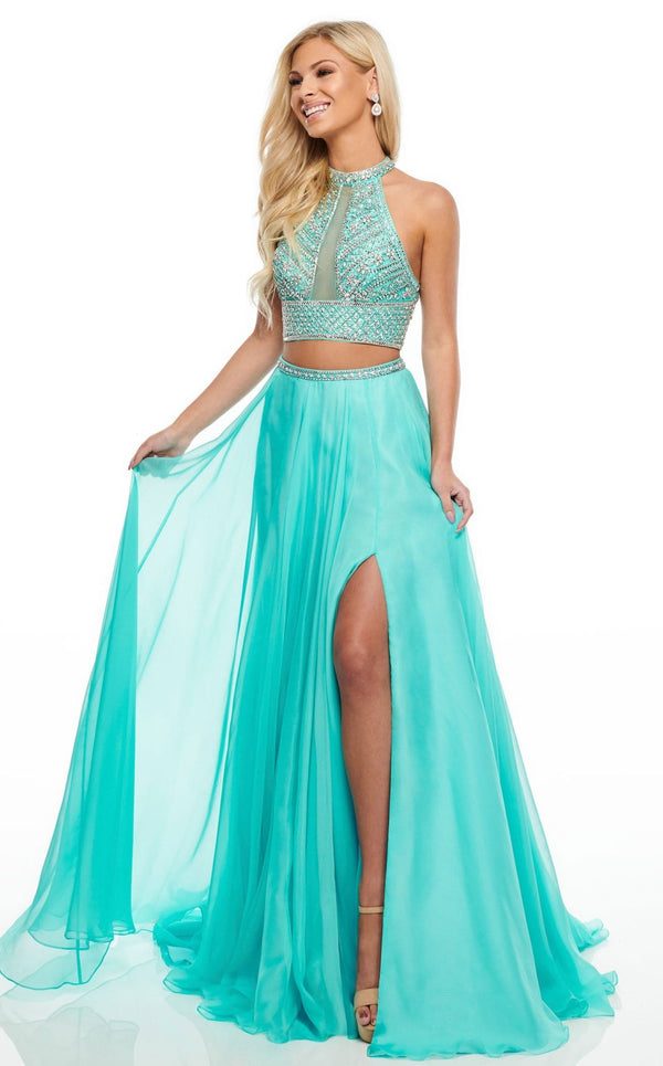 Rachel Allan 7034 Dress Aqua