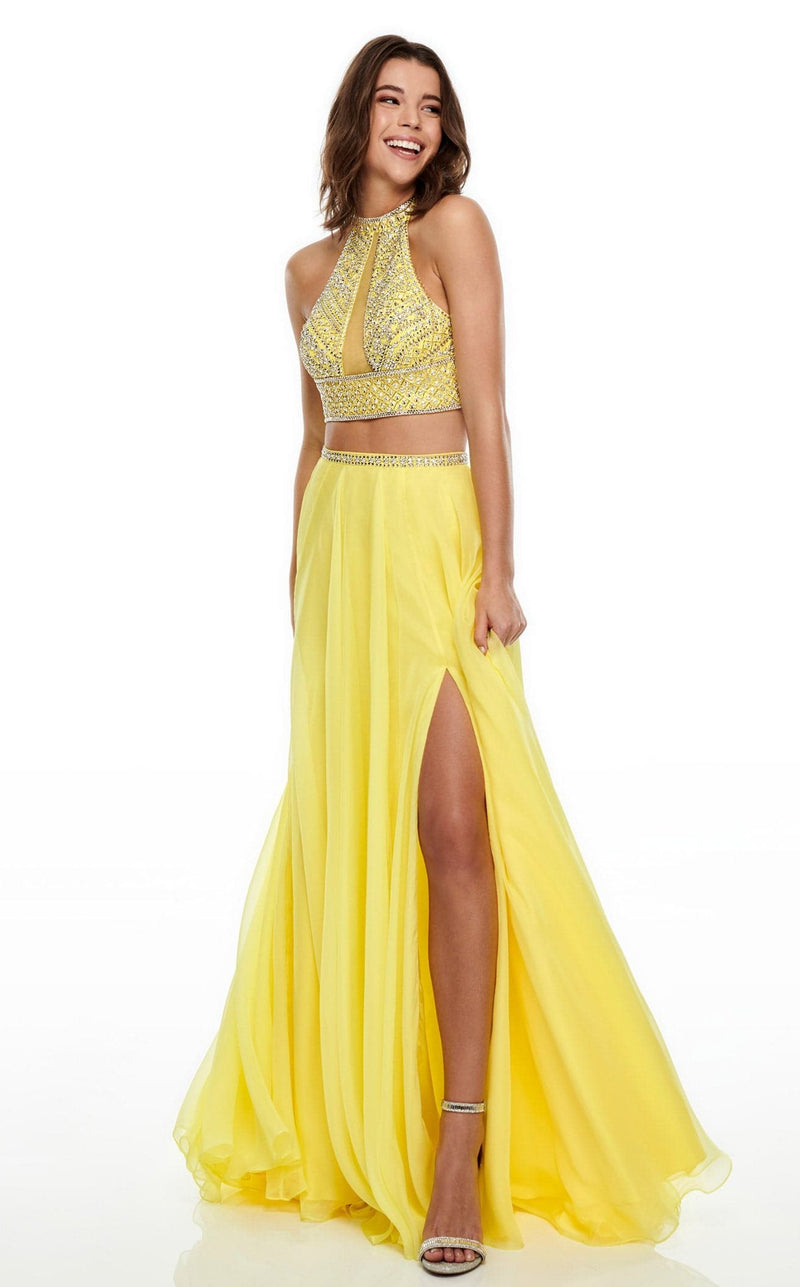 Rachel Allan 7034 Dress Yellow