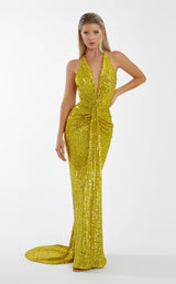 1 of 5 Nicole Bakti 7054 Dress Chartreuse