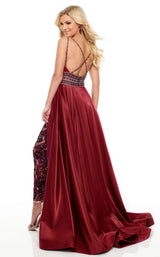 3 of 8 Rachel Allan 7061 Jumpsuit Burgundy