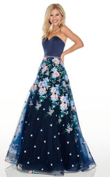 2 of 12 Rachel Allan 7063 Dress Navy-Multi