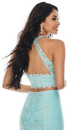 9 of 11 Rachel Allan 7088 Dress Aqua-Blue