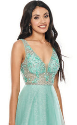 6 of 8 Rachel Allan 7136 Dress Aqua