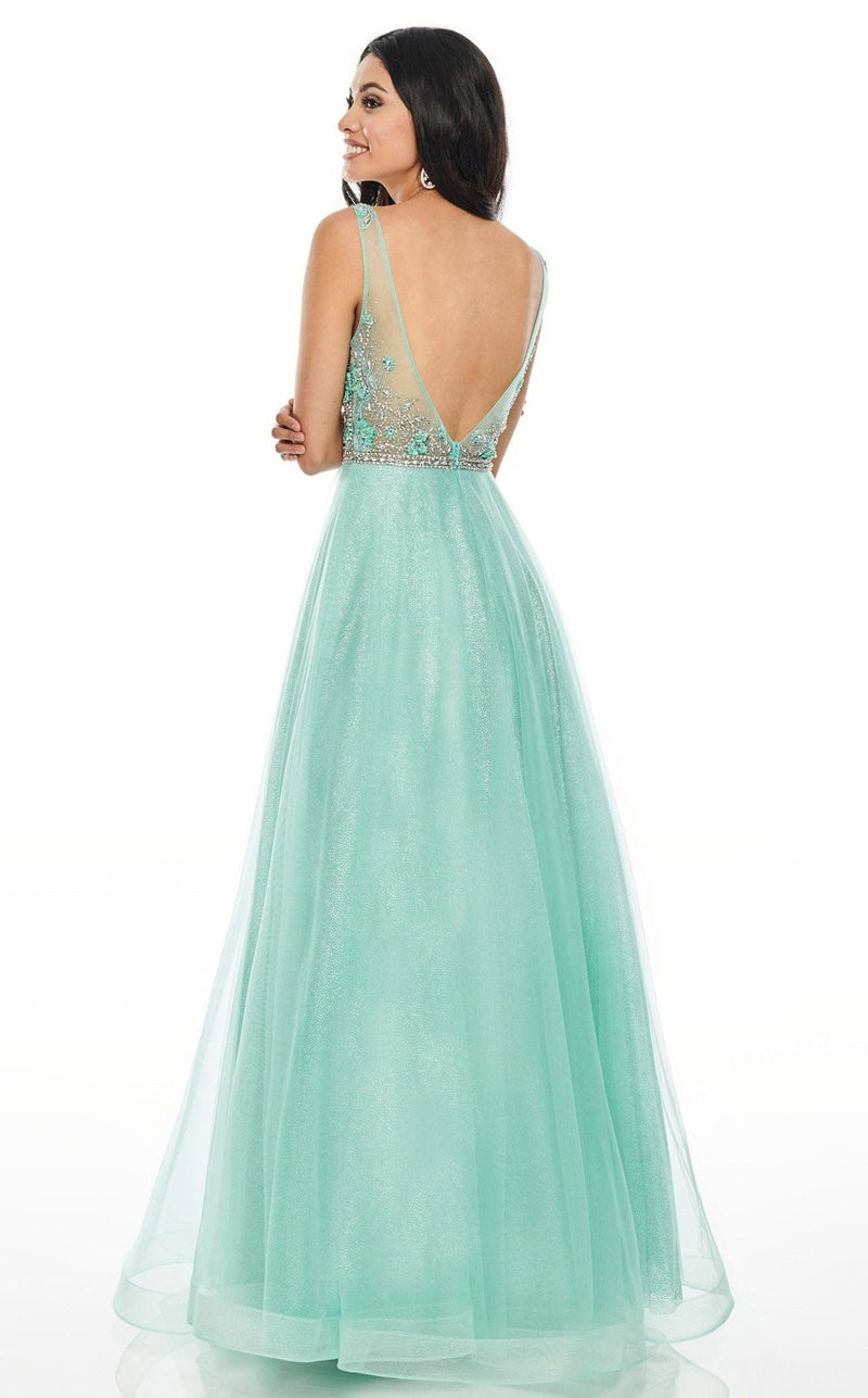 Rachel Allan 7136 Dress Aqua