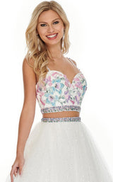 3 of 4 Rachel Allan 7193 Dress White-Multi