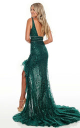 3 of 8 Rachel Allan 7208 Dress Hunter-Green