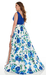 3 of 8 Rachel Allan 7217 Dress White-Royal